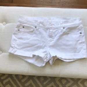 7 for All Mankind White Jean Shorts